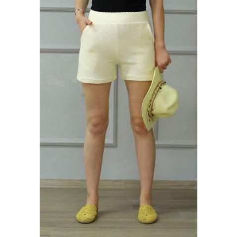 Mad Girls Cream Short MG572 - Krem