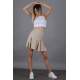 Women Striped Beige Pleated Mini Skirt MG1451 - Bej