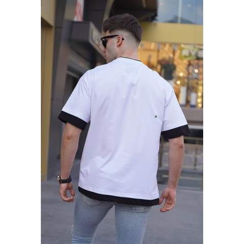 Men Basic White Oversize T-Shirt 5802 - Beyaz