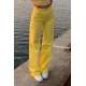 Yellow High Waist Basic Palazzo Jeans MG1547 - Sarı