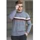 Madmext Men Striped Gray Sweater 5160 - Gri