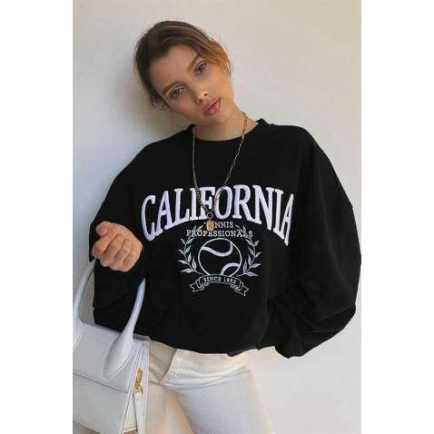 Mad Girls Black Sweatshirt MG1112 - Siyah