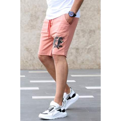 Madmext Soft Pink Printed Capri for Men 4247 - Pudra