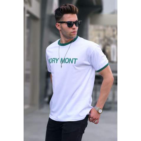 Men Printed White Regular Fit T-Shirt 5884 - Beyaz