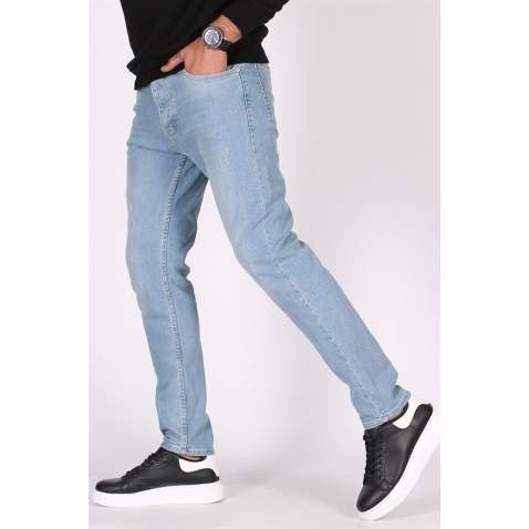 Madmext Men Slim Fit Black Jeans 5096 - Buz mavisi