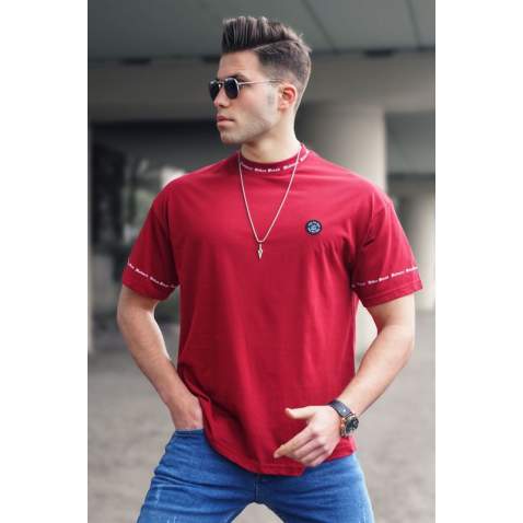 Madmext Men Maroon T-shirt 5355 - Bordo