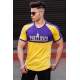 Madmext Yellow Two-Tone Printed T-shirt for Men 4027 - Sarı