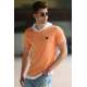 Madmext Orange Basic T-shirt with Hood for Men 4544 - Turuncu