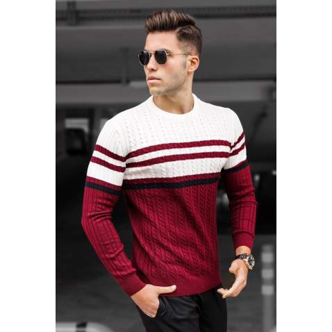 Madmext White Turtleneck Sweater For Men 5197 - Beyaz