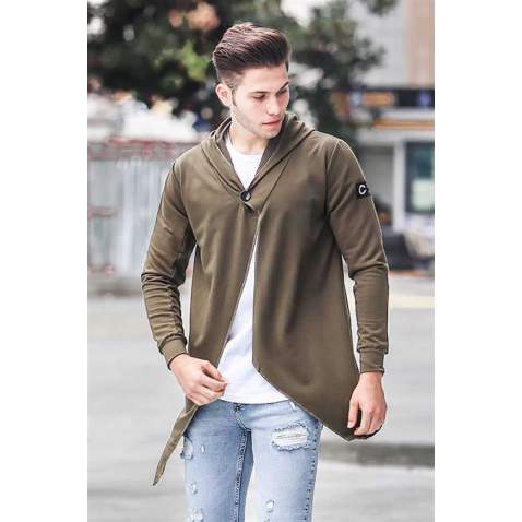 Madmext Khaki Long Cardigan 2226 - Haki