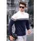 Madmext Men Dual Tone Turtleneck White Jumper 4675 - Beyaz