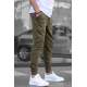 Madmext Men Elastic Bottom Khaki Sweatpants 4821 - Haki