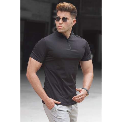 Madmext Men Mock Turtleneck Black T-shirt 5282 - Siyah