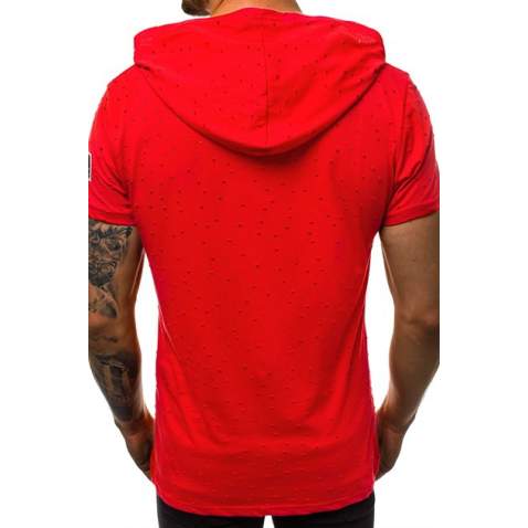 Madmext Red Rapped T-shirt wirh Hood for Men 3069 - Kırmızı