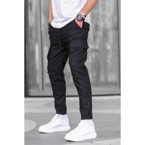 Men Black Cargo Trousers 5463 - Siyah