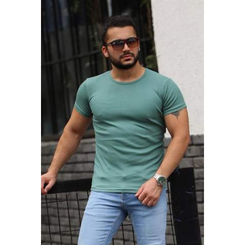 Madmext Men Basic Green T-Shirt 4077 - Mint yeşili