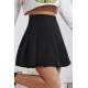 Women Black Pleated Basic Mini Skirt MG1455 - Siyah