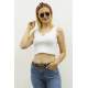 Mad Girls White Crop Top MG362 - Beyaz