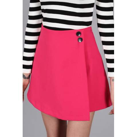 Women Fuchsia Mini Skirt - Fuşya