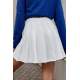 Women White Pleated Basic Mini Skirt MG1455 - Beyaz