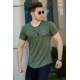 Madmext Men Ripped Khaki T-shirt T4002 - Haki