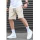 Men Beige Capri Shorts - Bej