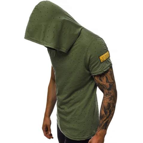 Madmext Khaki Rapped T-shirt for Men 3069 - Haki