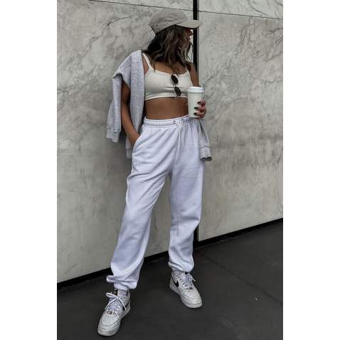 Mad Girls Oversize Ecru Sweatpants MG290 - Beyaz