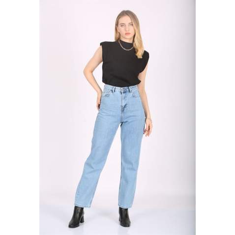 Mad Girls Blue Palazzo Jeans Mg1154 - Mavi