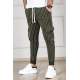 Madmext Khaki Pocket Detailed Striped Jogger Pants 4818 - Haki