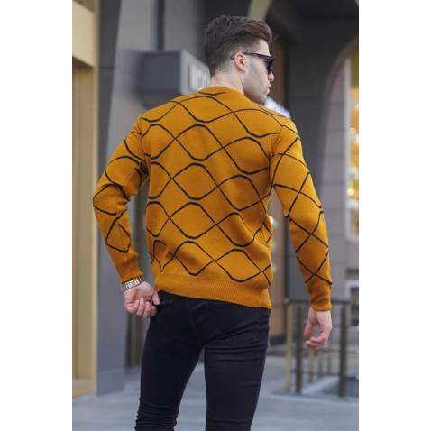 Mustard Designed Knitwear Sweater 5988 - Hardal