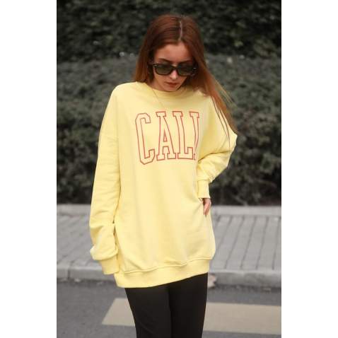 Mad Girls Beige Sweatshirt MG938 - Sarı