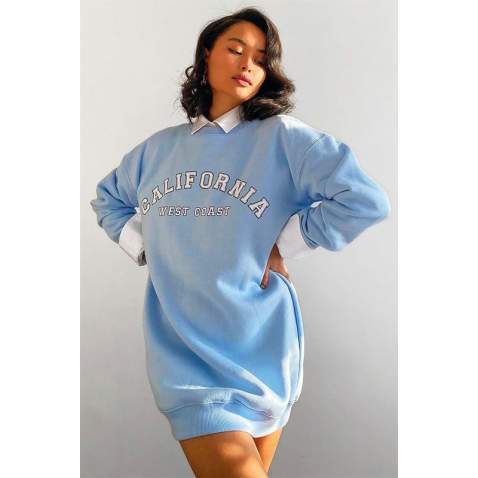 Mad Girls Blue Sweatshirt Mg1242 - Mavi