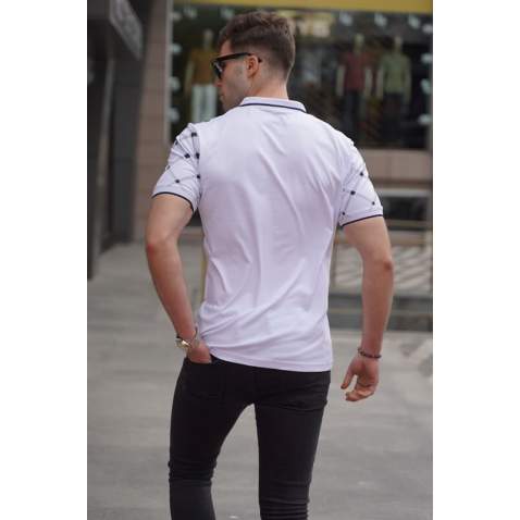 Men White Polo T-Shirt 5867 - Beyaz