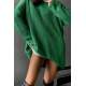 Mad Girls Oversize Green Sweater MG1344 - Yeşil