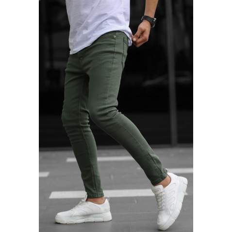 Men Green Slim Fit Jeans - Yeşil