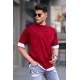 Men Basic Maroon Oversize T-Shirt 5802 - Bordo