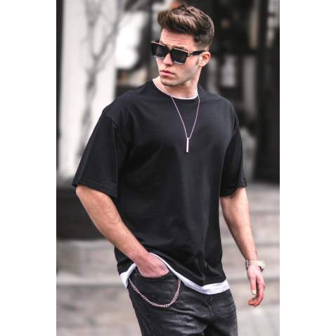 Madmext Black Oversize T-shirt for Men 4978 - Siyah