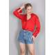 Mad Girls Red Satin Shirt MG1104 - Kırmızı