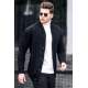 Madmext Men Knitted Black Cardigan 9053 - Siyah