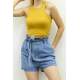 Mad Girls Mustard Crop Top MG361 - Hardal