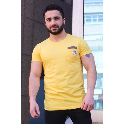 Madmext Yellow T-shirt for Men 3025 - Sarı