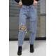 Mad Girls Blue Palazzo Jeans Mg1156 - Mavi