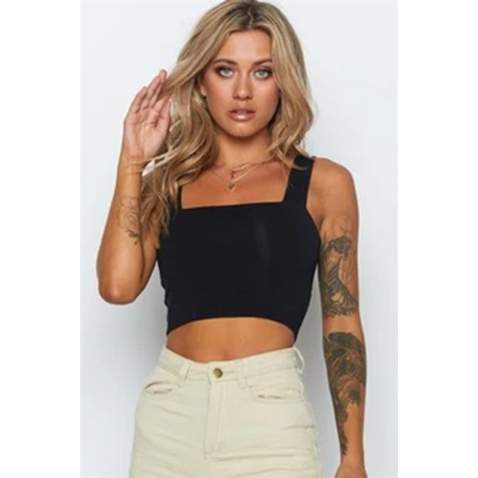 Women Black Crop Top MG1487 - Siyah