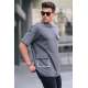 Men Oversize Smoke Gray T-Shirt 5833 - Füme