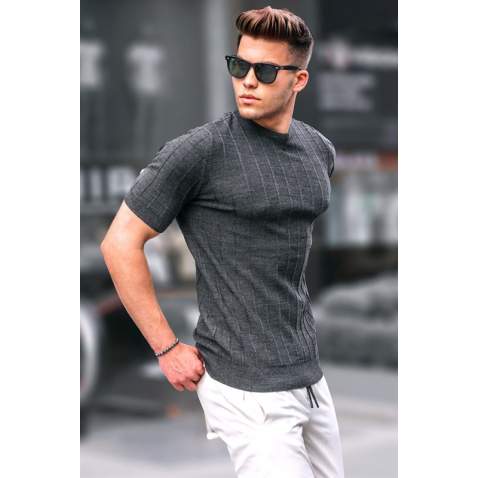 Madmext Men Anthracite T-Shirt 5684 - Antrasit