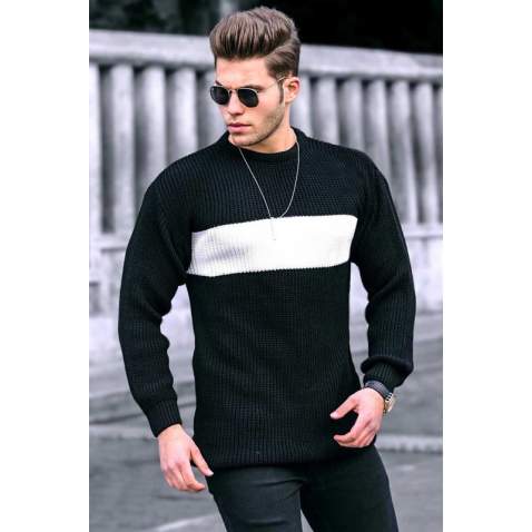 Madmext Black Men's Jumper 4698 - Siyah