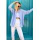 Mad Girls Oversize Blue Shirt MG1369 - Mavi