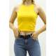 Mad Girls Yellow Crop Top MG361 - Sarı