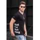 Madmext Black Printed T-shirt for Men 4553 - Siyah